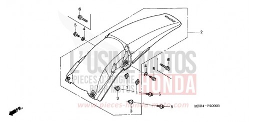 GARDE-BOUE ARRIERE CRF450R2 de 2002